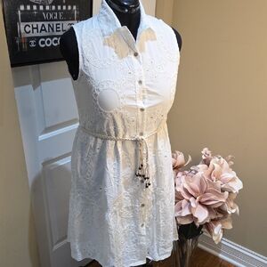 Nwt Lungaro L'Arno White Lace Midi Dress